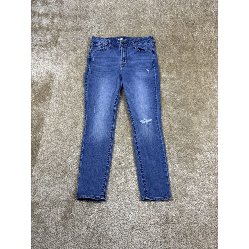 Old Navy Size 8 SHORT Rockstar Super Skinny Jeans Distressed Stretch Denim B106